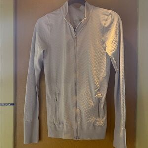 Athleta Gray Chevron Zip-Up Jacket